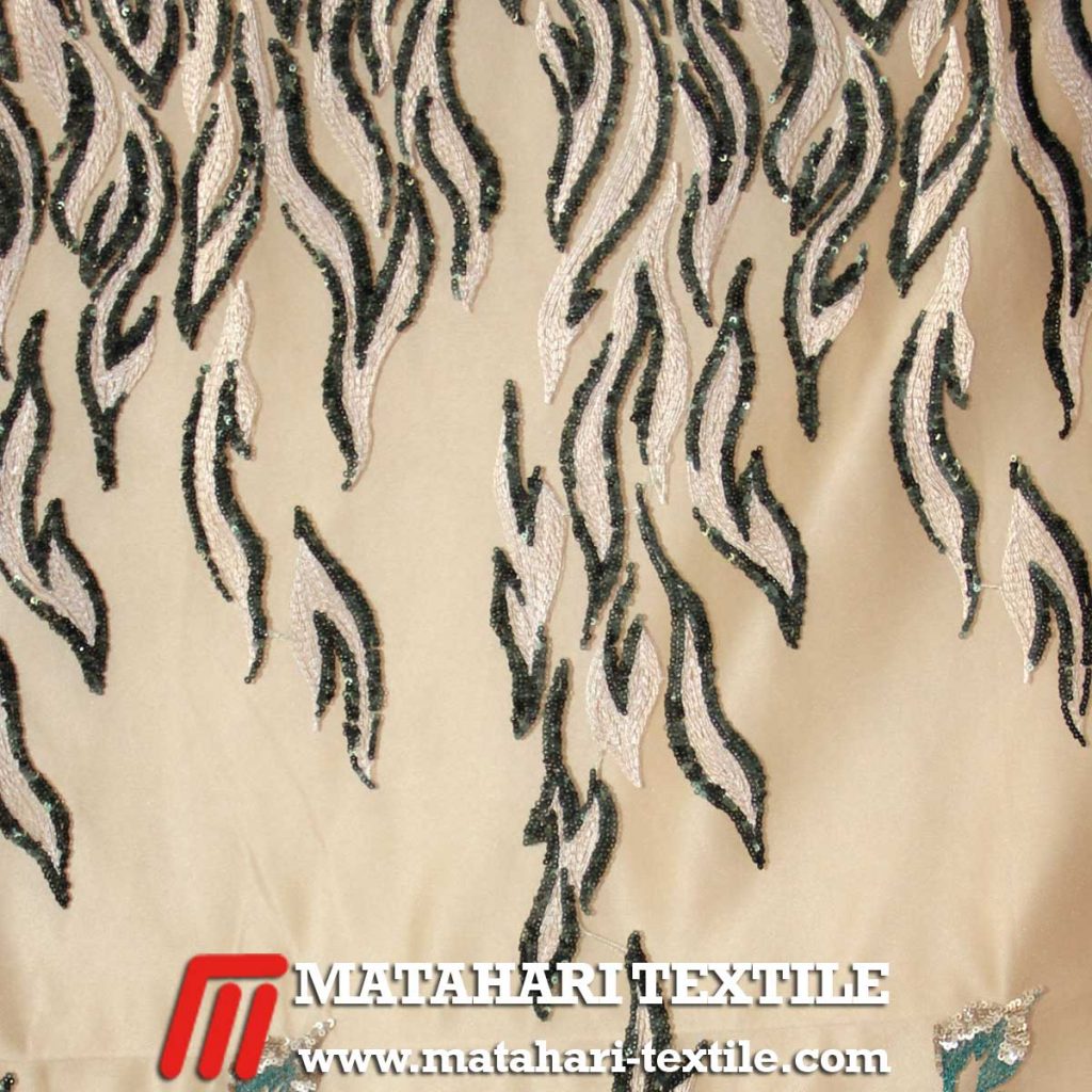 Tulle Two Tone Dull Spangles Embroidery Green