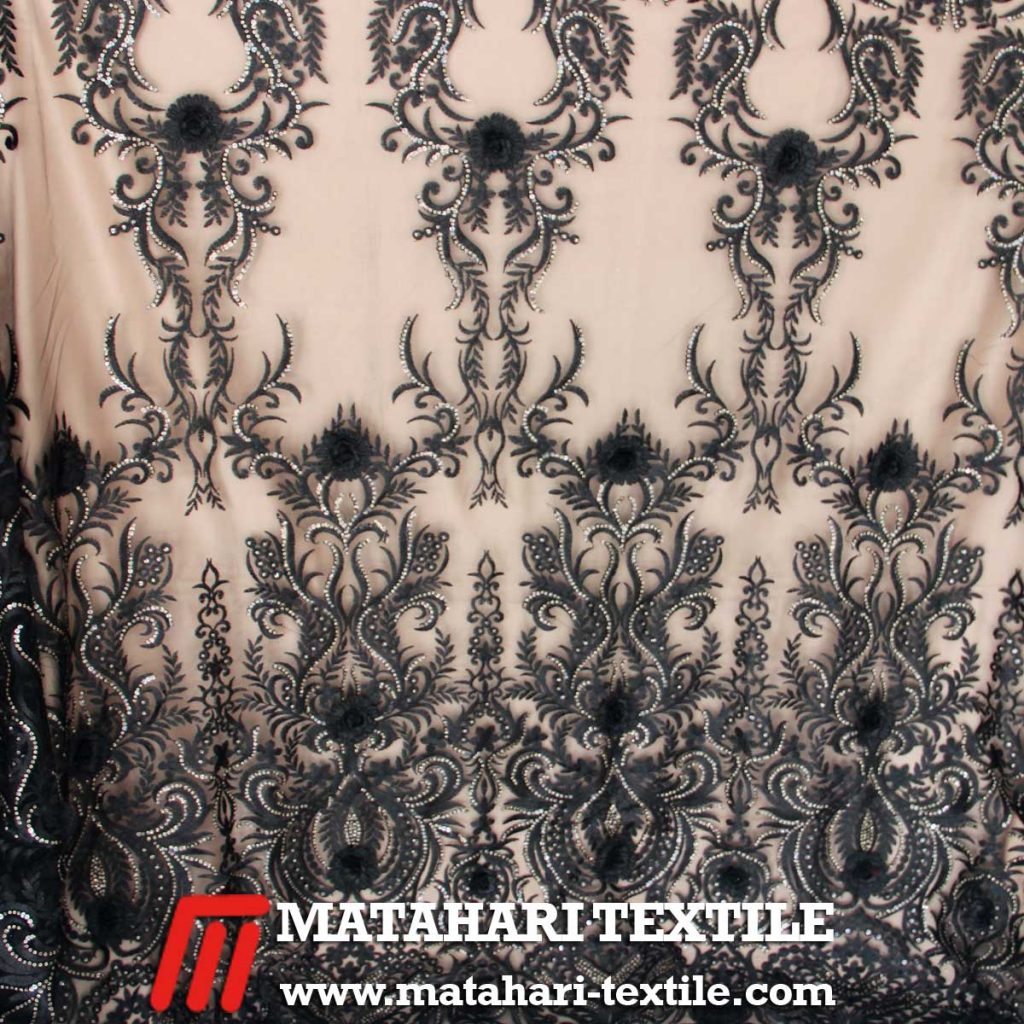 Tulle Baroque 3D Embroidery Black