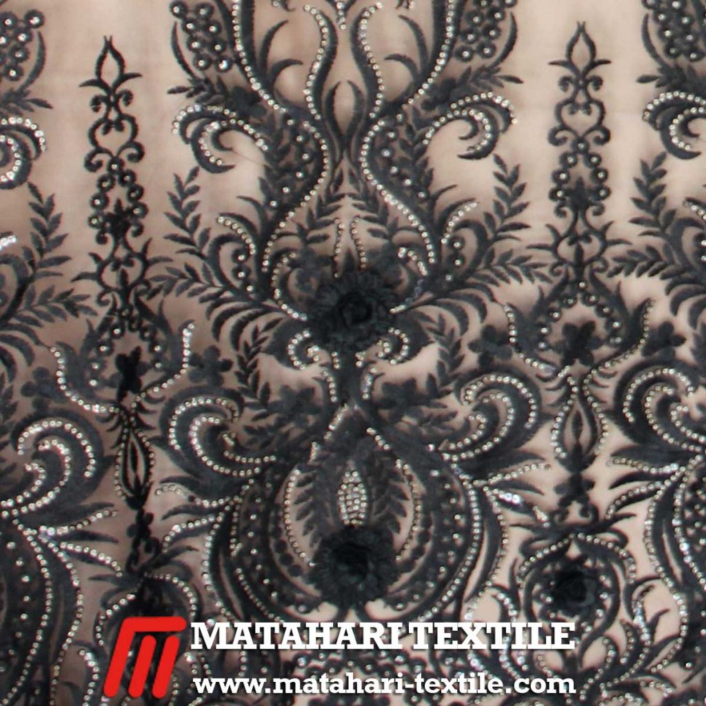 Tulle Baroque 3D Embroidery Black