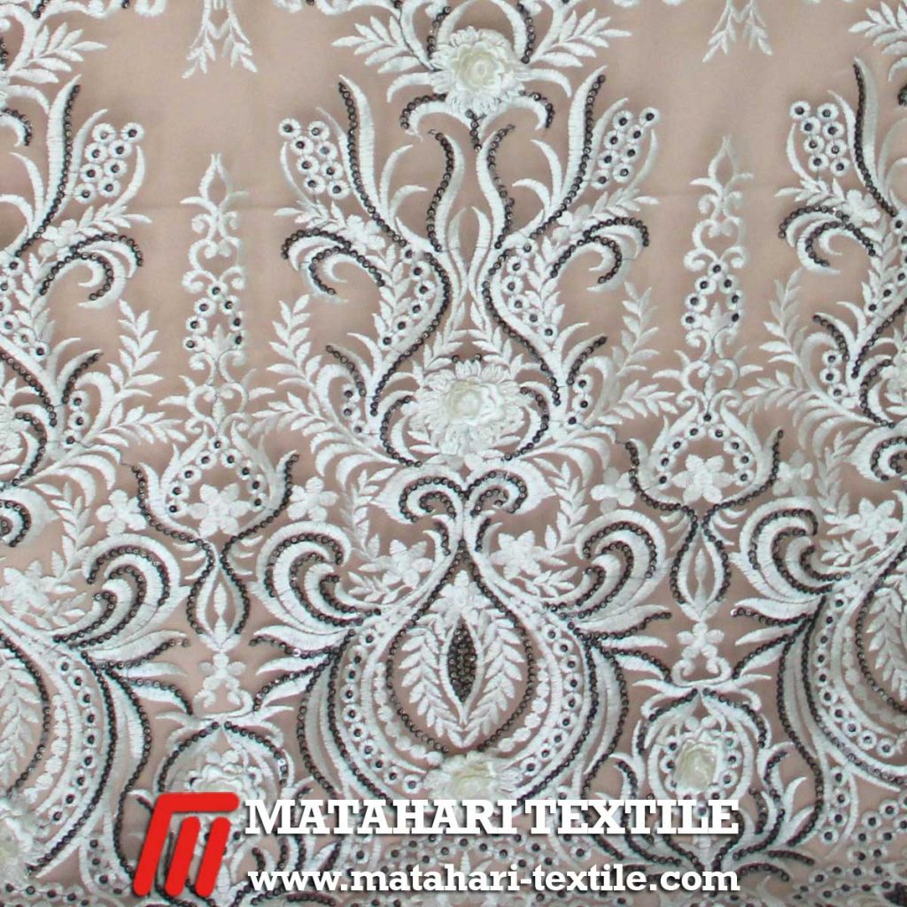 Tulle Baroque 3D Embroidery White