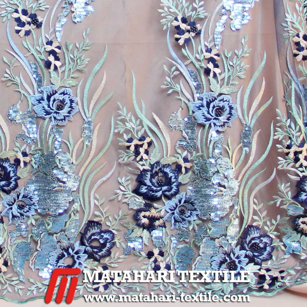 Navy Channel Heavy Spangle