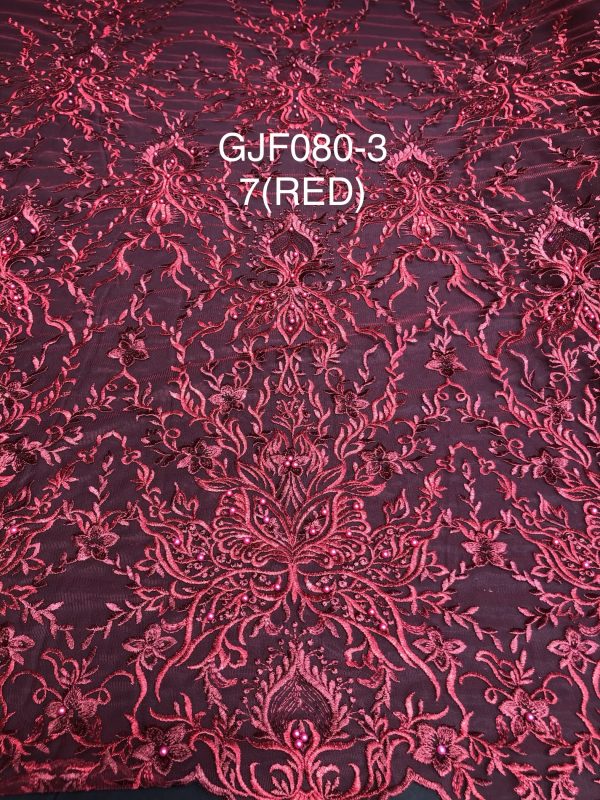 EMBROIDERY TULLE GJF080-3(7-RED)