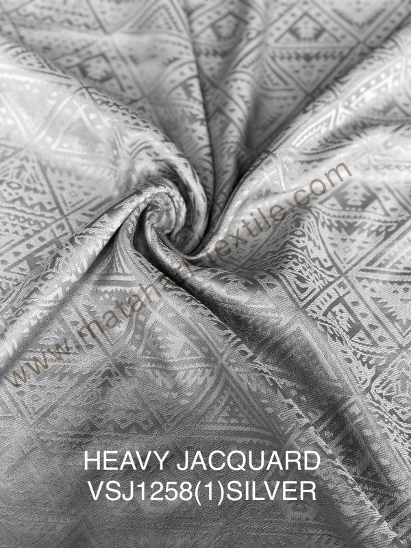 HEAVY JACQUARD SILK-SILVER