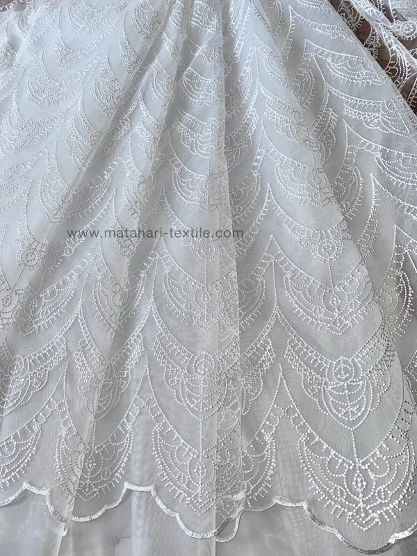 Embroidery Tulle Crown - OFFWHITE